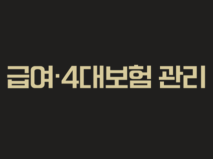 급여·4대보험 관리